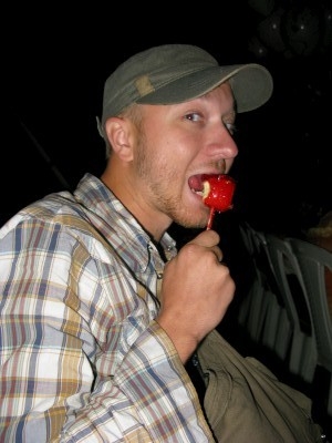 Saben eating his candy apple Saben eating his candy apple