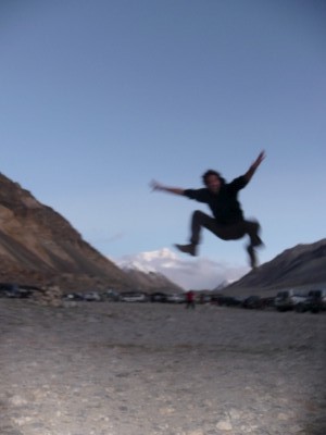 Ram jumping over Mount Everest, Tibet Ram jumping over Everest... because he can