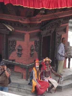 Sadhus in Pashpatinath Temple, Kathmandu, Nepal Sadhus in the temple