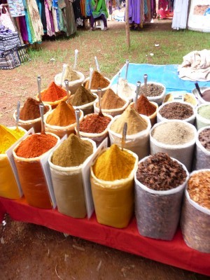 Spices in the anjuna wednesday market Spices....wasting away in the sun