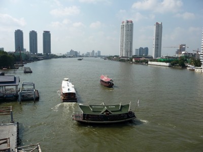 river in bangkok thailand View down the river