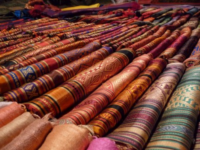 Fabric in the night market, luang prabang lao Fabric in the night market