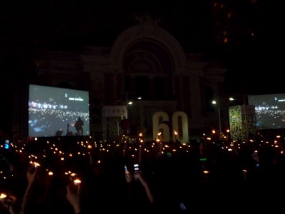 Candles and a huge PA for Earth Hour.... slightly ironic Candles and a huge PA for Earth Hour.... slightly ironic